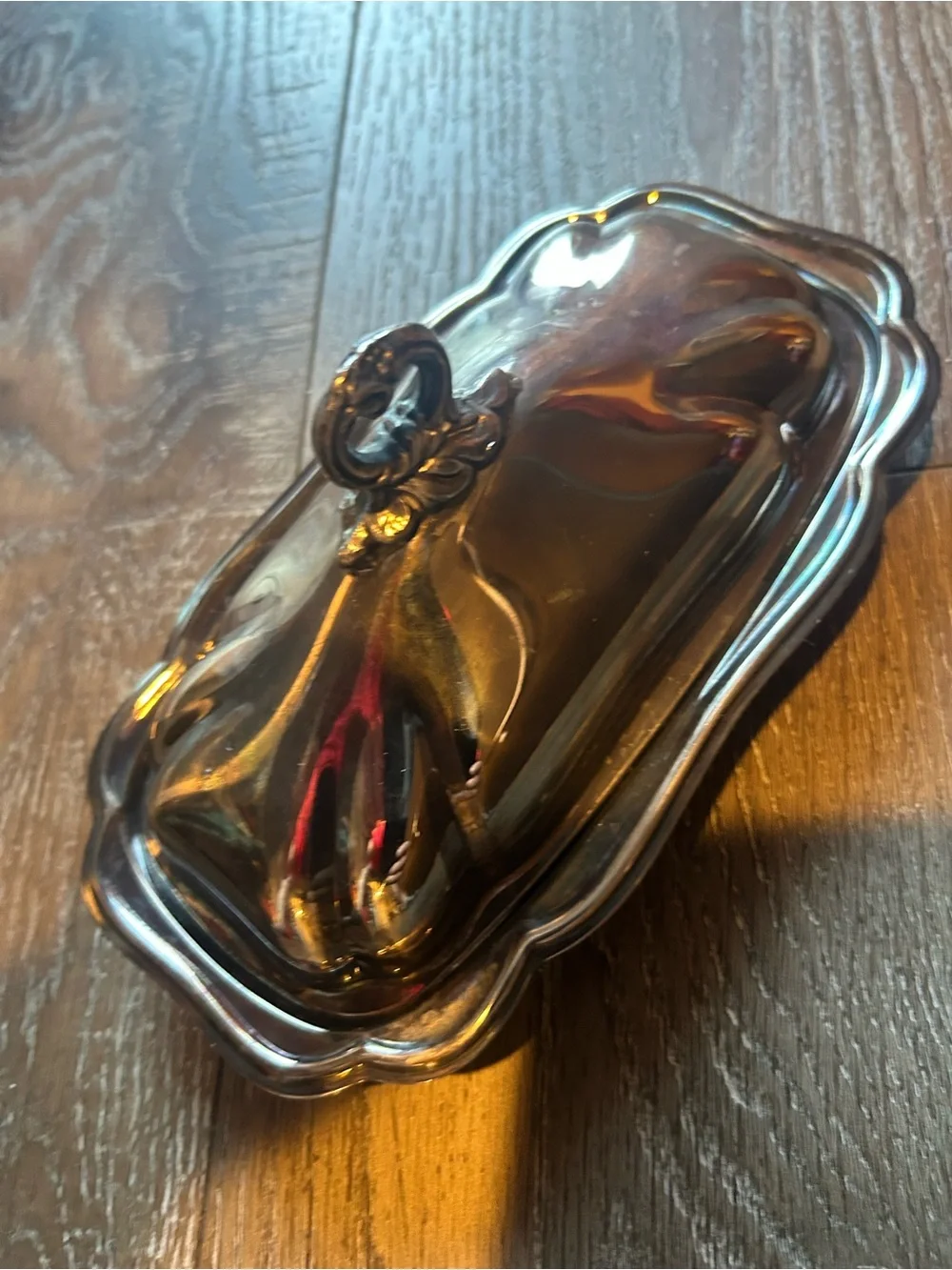 Vintage FB Rogers Silverplate Butter Dish with Glass Insert